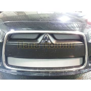 Защита радиатора Mitsubishi Lancer X 2011- (3 части) chrome