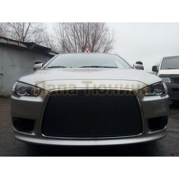 Защита радиатора Mitsubishi Lancer X 2011- black PREMIUM