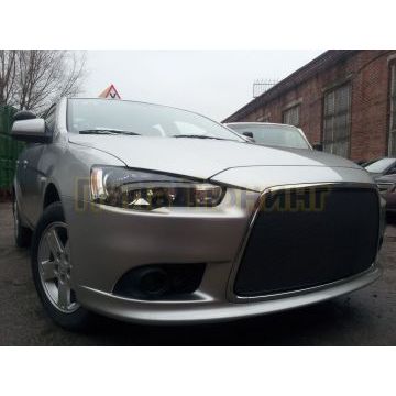 Защита радиатора Mitsubishi Lancer X 2011- black PREMIUM