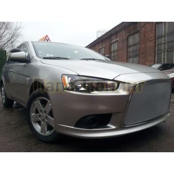 Защита радиатора Mitsubishi Lancer X 2011- chrome PREMIUM