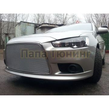 Защита радиатора Mitsubishi Lancer X 2011- chrome PREMIUM