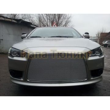 Защита радиатора Mitsubishi Lancer X 2011- chrome PREMIUM