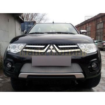 Защита радиатора Mitsubishi L200 2014-2015 (калуга)/Pajero Sport 2014-2016 (калуга) chrome
