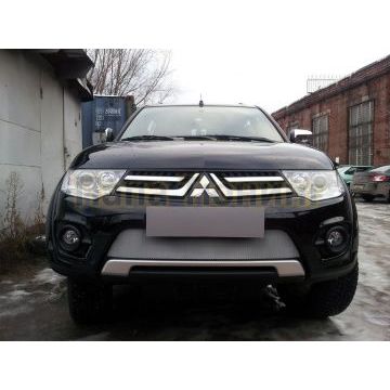 Защита радиатора Mitsubishi L200 2014-2015 (калуга)/Pajero Sport 2014-2016 (калуга) chrome