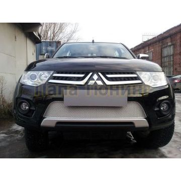 Защита радиатора Mitsubishi L200 2013-2015 (Калуга)/Pajero Sport 2013-2016 (Калуга) chrome PREMIUM