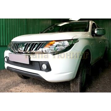 Защита радиатора Mitsubishi L200 V 2015-2019 black PREMIUM