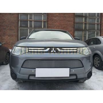 Защита радиатора Mitsubishi Outlander III 2012-2015 (2 части) chrome