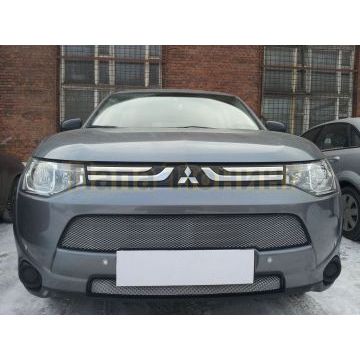 Защита радиатора Mitsubishi Outlander III 2012-2015 (2 части) chrome