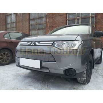 Защита радиатора Mitsubishi Outlander III 2012-2015 (2 части) chrome