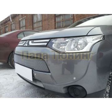 Защита радиатора Mitsubishi Outlander III 2012-2015 (2 части) chrome