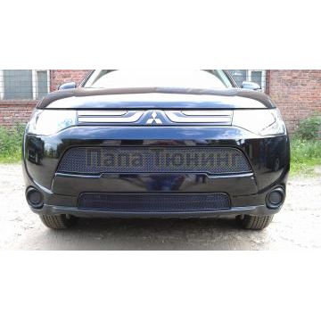 Защита радиатора Mitsubishi Outlander III 2012-2015 black низ PREMIUM