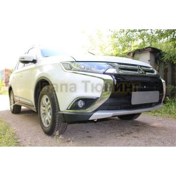 Защита радиатора Mitsubishi Outlander III 2015-2018 (4 части) black