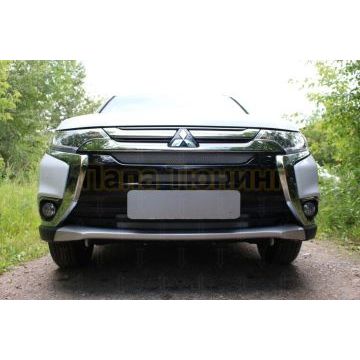 Защита радиатора Mitsubishi Outlander III 2015-2018 (4 части) chrome