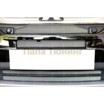 Защита радиатора Mitsubishi Outlander III 2015-2018 (4 части) chrome с парктроником и с камерой
