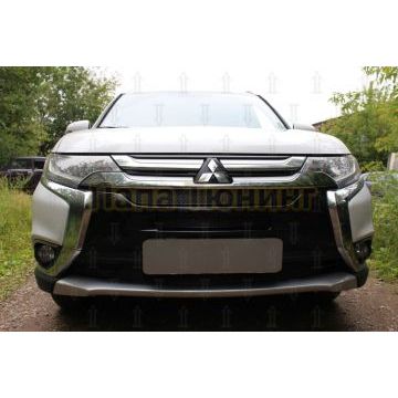 Защита радиатора Mitsubishi Outlander III 2015-2018 (3 части) black PREMIUM
