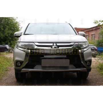Защита радиатора Mitsubishi Outlander III 2015-2018 (3 части) chrome PREMIUM