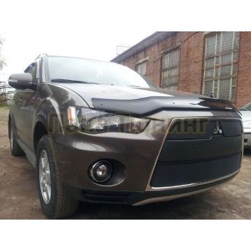 Защита радиатора Mitsubishi Outlander XL 2010-2012 (3 части) black