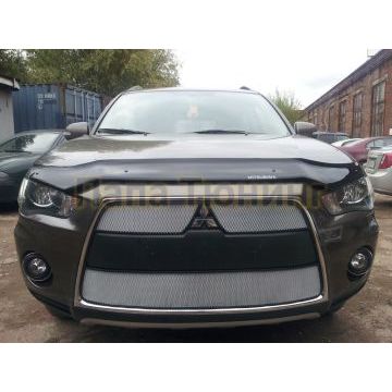 Защита радиатора Mitsubishi Outlander XL 2010-2012 (3 части) chrome