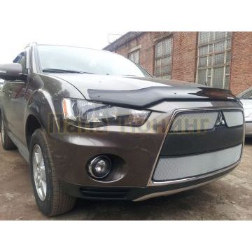 Защита радиатора Mitsubishi Outlander XL 2010-2012 (3 части) chrome