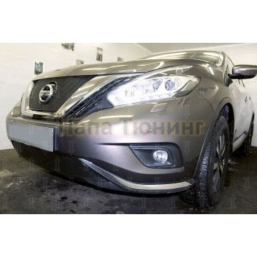 Защита радиатора Nissan Murano Z52 2014- black низ PREMIUM