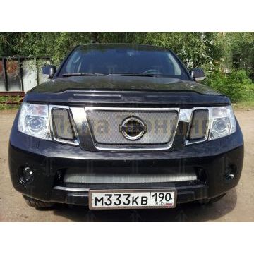 Защита радиатора Nissan Pathfinder (NAVARA) 2012-2014 chrome верх PREMIUM