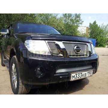 Защита радиатора Nissan Pathfinder (NAVARA) 2012-2014 chrome верх PREMIUM