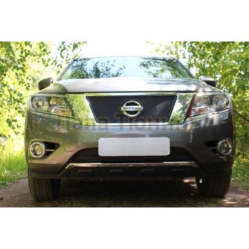 Защита радиатора Nissan Pathfinder 2014- black низ PREMIUM
