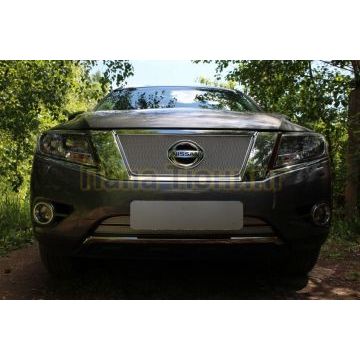 Защита радиатора Nissan Pathfinder 2014- chrome низ PREMIUM