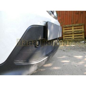 Защита радиатора Nissan Qashqai 2014-2019 black с парктроником