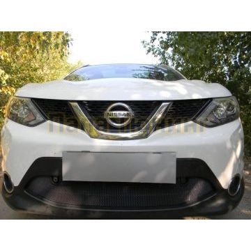 Защита радиатора Nissan Qashqai 2014-2019 black с парктроником