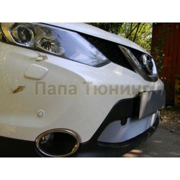 Защита радиатора Nissan Qashqai 2014-2019 chrome с парктроником