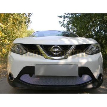 Защита радиатора Nissan Qashqai 2014-2019 chrome с парктроником