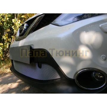 Защита радиатора Nissan Qashqai 2014-2019 chrome с парктроником