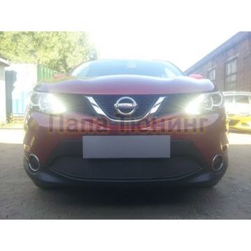Защита радиатора Nissan Qashqai 2014-2019 black PREMIUM