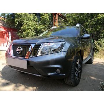 Защита радиатора Nissan Terrano 2014- black низ