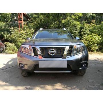 Защита радиатора Nissan Terrano 2014- black низ