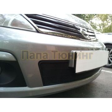 Защита радиатора Nissan Tiida hb рестайлинг 2010-2014 black
