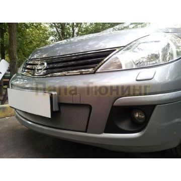 Защита радиатора Nissan Tiida hb рестайлинг 2010-2014 chrome