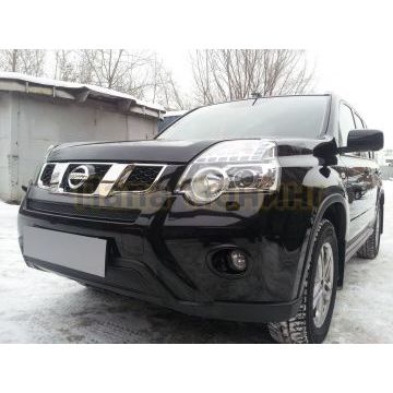 Защита радиатора Nissan X-Trail 2011-2014 black середина PREMIUM