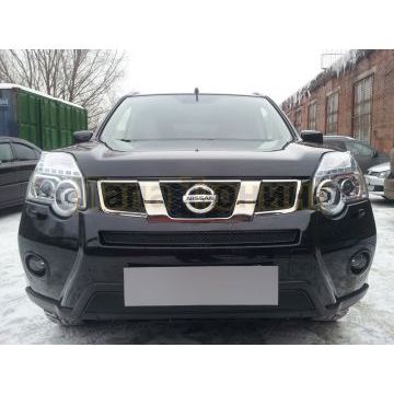 Защита радиатора Nissan X-Trail 2011-2014 black середина PREMIUM