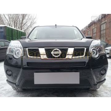 Защита радиатора Nissan X-Trail 2011-2014 black середина PREMIUM