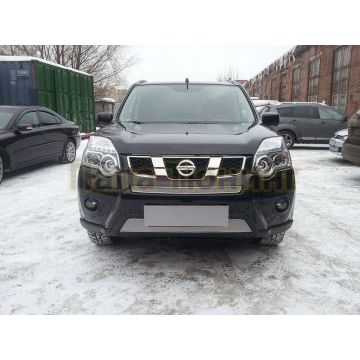 Защита радиатора Nissan X-Trail 2011-2014 chrome середина PREMIUM