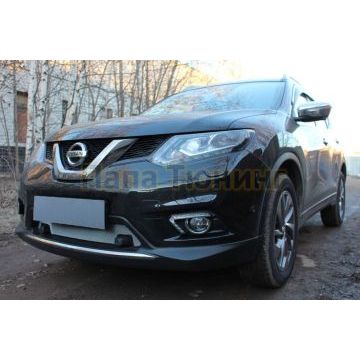 Защита радиатора Nissan X-Trail T32 2015-2018 chrome c парктроником низ