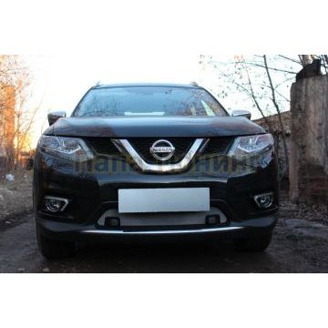 Защита радиатора Nissan X-Trail T32 2015-2018 chrome c парктроником низ