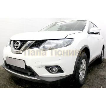 Защита радиатора Nissan X-Trail T32 2015-2018 c парктроником black PREMIUM