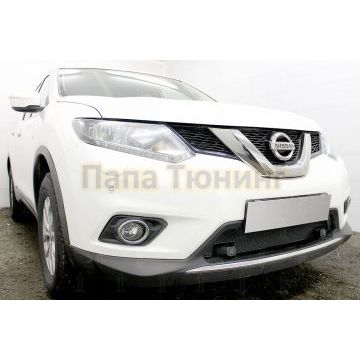Защита радиатора Nissan X-Trail T32 2015-2018 c парктроником black PREMIUM
