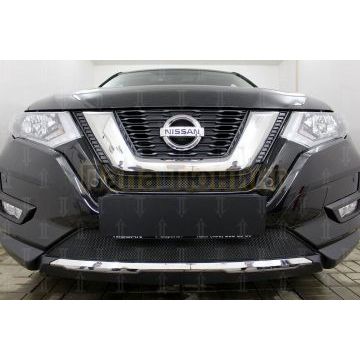 Защита радиатора Nissan X-Trail T32 2018- black середина