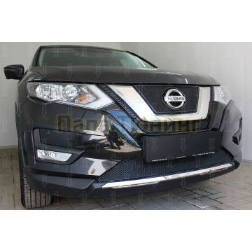 Защита радиатора Nissan X-Trail T32 2018- black середина PREMIUM