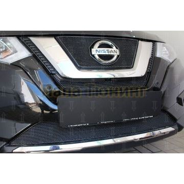 Защита радиатора Nissan X-Trail T32 2018- black середина PREMIUM