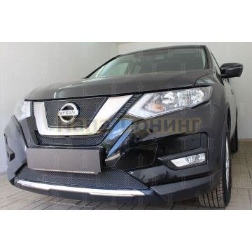 Защита радиатора Nissan X-Trail T32 2018- black середина PREMIUM